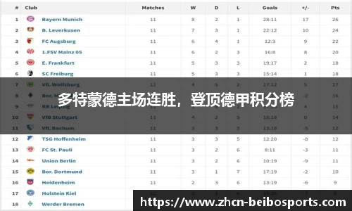 多特蒙德主场连胜，登顶德甲积分榜